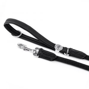 MY FAMILY Bilbao Faux Leather & Rope Lead - Black