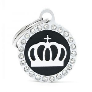 MY FAMILY Dog Tag Glam Crown Black