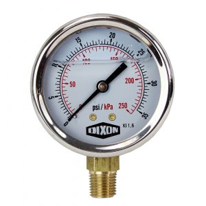 Water and Air Pressure Gauge New 1/4&quot; Brass BSPT Thread 0 - 35 psi / 250kpa