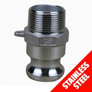 Camlock STAINLESS STEEL 316 25mm (1&quot;) Type F Male Adaptor x Male Cam Lock
