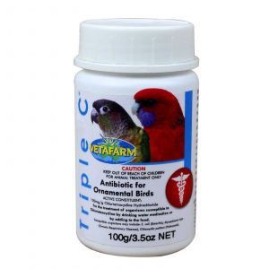 Vetafarm Triple C Antibiotic for Ornamental Birds Aviary 100g
