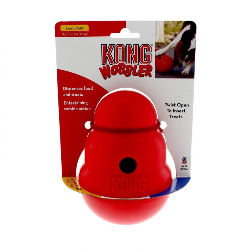 KONG Dog Wobbler Small 12kg Dogs Entertaining Wobble Action Natural Rubber
