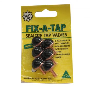 Fix-A-Tap Sealtite Tap Valves 6 Pack Suits 1/2 Inch 13mm Taps 211224