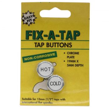 Fix-A-Tap Tap Buttons Hot And Cold 19mm x 5mm Deep 218117 Plumbing