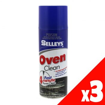 Cleaner Oven Fast Action 4 Minute Power Clean Aerosol Spray Can 350g Selleys PK3