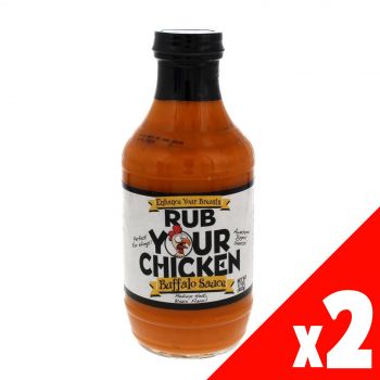 Rub Your Chicken Buffalo Bottle 18oz Sauce Poultry Cooking Smoke Barbecue BBQ PK2