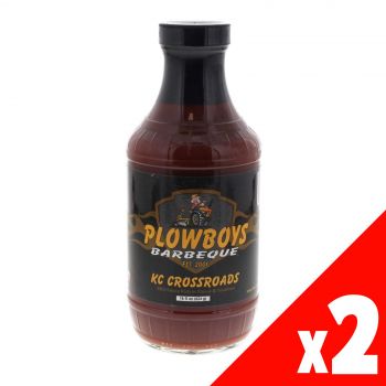 Plowboys KC Crossroads BBQ Sauce Bottle 16oz Classic Kansas City Barbeque PK2
