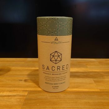 Sacred Cacao Organic Vegan Drinking Chocolate Matcha Mint 250g
