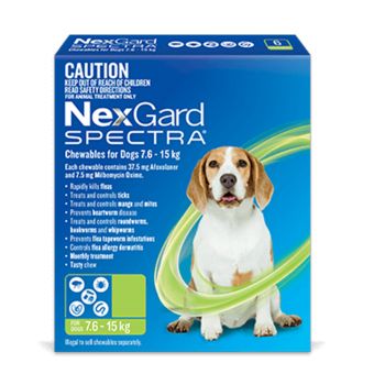 Nexgard Spectra Parasite Treatment For Dogs 7.6 - 15kg 6 Pack