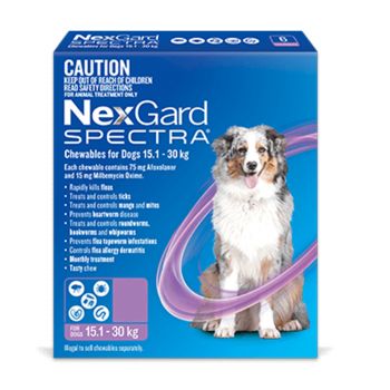 Nexgard Spectra Parasite Treatment For Dogs 15 - 30kg 6 Pack