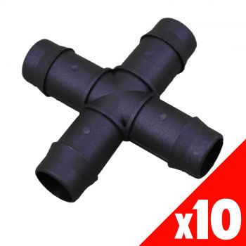 CROSS 19mm Barbed Poly BAG of 10 HRC34 Garden Water Irrigation Hydroponic