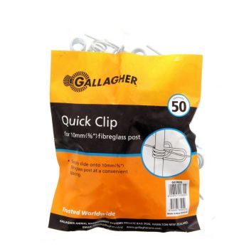 GALLAGHER Quick Clip For 10mm Fibreglass Post G83005 - 50 PACK