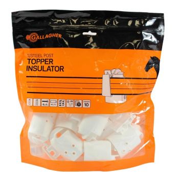 Gallagher T/Steel Post Topper (White) Insulator G68513 Electric Fence Bag of 10