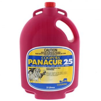 Coopers Panacur 25 Oral Anthelmintic for Sheep Cattle Goats Fenbendazole 5L