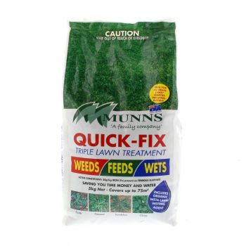 Lawn Seed Quick Fix Triple Treatment Lawn Grass Seed Munns 5kg Covers upto 75sqm