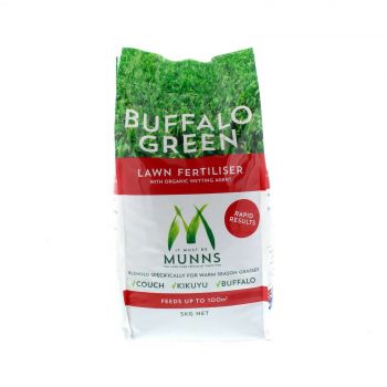 Lawn Fertiliser Buffalo Green With Wetting Agent Munns 5kg Covers up to 100 sqm