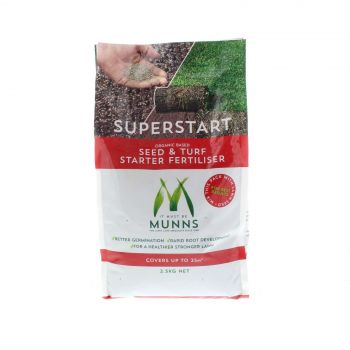 Superstart Lawn and Turf Starter Fertiliser Munns 2.5kg Covers up to 25 sqm