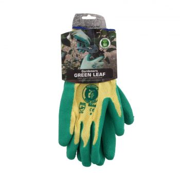 Green &amp; Gold Gloves Medium Thick Textured Latex Palm Soft Flexible High Grip
