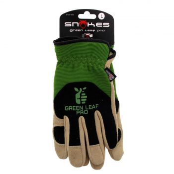 Gardeners Green Leaf Pro Large High Quality Deer Skin Palm Gloves Nylon Lycra