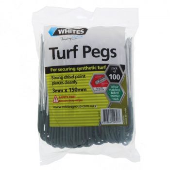 Turf Pegs 3mm x 150mm Landscapers Pack 100 Pack Whites Wires