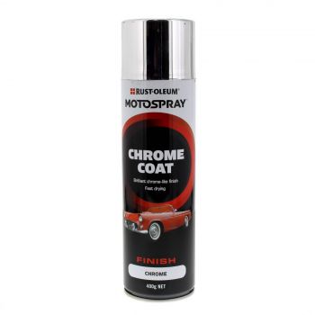 Chrome Coat Spray Paint Can 400g Motospray Suitable For Plastics &amp; Metals