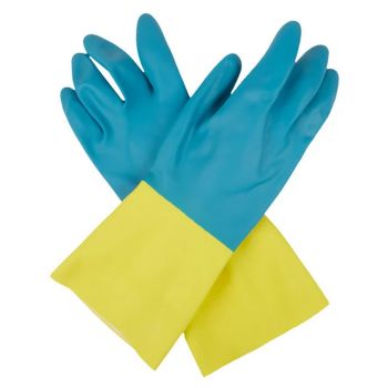Blue Neoprene On Yellow Latex Glove - 2Xl