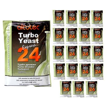 20 x ALCOTEC 24 HOUR TURBO SUPER YEAST - Home Brew Spirit 25 Litres In 24 Hours
