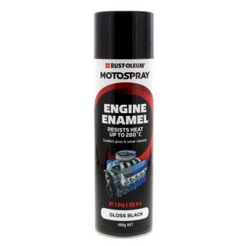 Engine Enamel Gloss Black Spray Paint Can 400g HiChem Resists Up To 280C Degrees