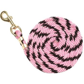 Rope Lead Nickel Snap Pink/Black Zilc