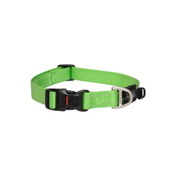 Rogz Utility Fanbelt Dog Collar For Large Dogs Lime Reflective Safety Nylon