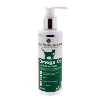 Omega Oil 3 6 and 9 For Cats Essential Vitamins 200ml Natural Animal Solutions