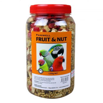 Passwell Fruit and Nut Bird Food Treat Aviary 1.25kg Feed Complete Seasonal