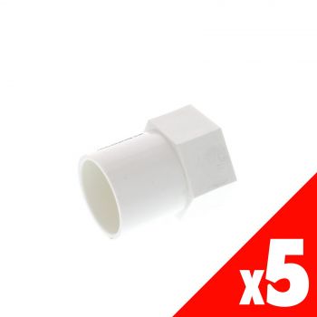 Vinidex Faucet Socket PVC 25mm 35890 Pressure Pipe Fitting Plumbing Water EACH PK5