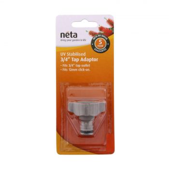 Neta Universal Tap Adaptor 3/4 Inch Tap Outlet x 12 Click On UV Stabilised