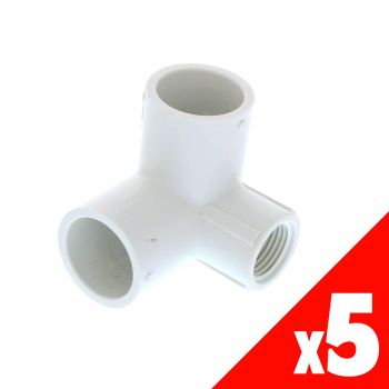 Dura Side Outlet PVC 3/4 x 3/4 x 1/2 Inch 414-101 Pressure Pipe Fitting EACH PK5