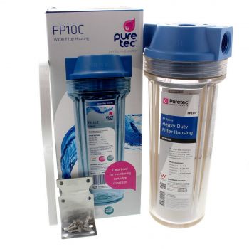 Water Filter Housing 10 Inch Clear 3/4 Inch Heavy Duty Puretec