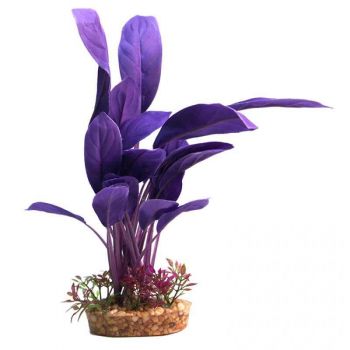 AQUA ONE Silk Plant Purple Echinodorus Gravel Base Large