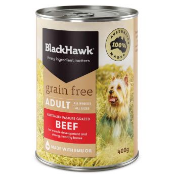 BLACK HAWK Adult Beef Dog Food Can 400g