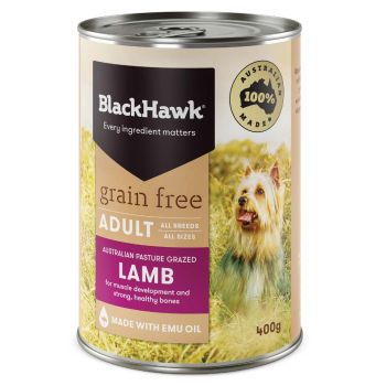 BLACK HAWK Adult Lamb Dog Food Can 400g