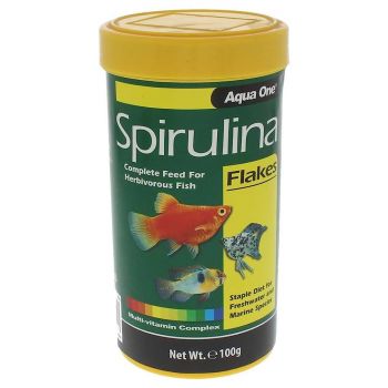 AQUA ONE Spirulina Flake Fish Food 100g