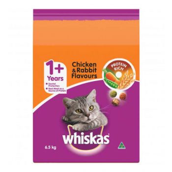 Whiskas Dry Cat Food Chicken / Rabbit 6.5Kg