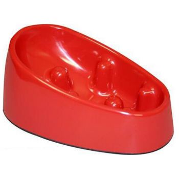 Pet One Melamine Oval Slow Down Bowl 200ml - Red