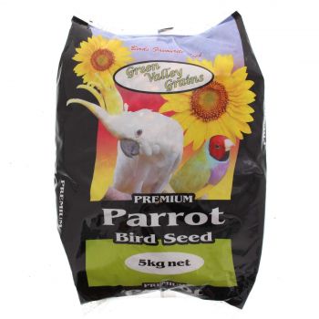 Parrot Seed Mix 5kg Bird Food Green Valley Barley Oats Grey Sunflower Sorghum