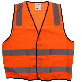 Hi-Vis Orange Safety Vest Day/Night XLPattern Reflective Tape AS NZS Compliant