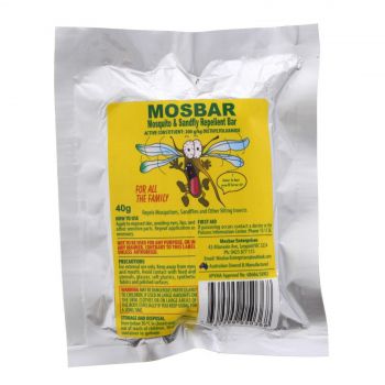 Mosbar Mosquito &amp; Sandfly Repellent Bar 40g Insects Sandflies Fleas Ants Ticks
