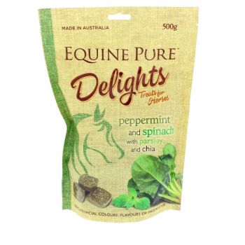 Equine Pure Delights Horse Treat Peppermint and Spinach with Parsley Chia 500g
