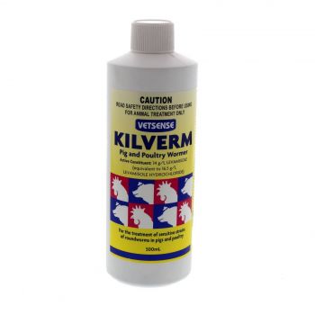 Kilverm Pig and Poultry Wormer 500ml Vetsense Supplement Treatment Essential