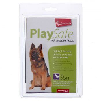 Muzzle XL Masterpet Dog Puppy Safe Soft Nylon Stretchy Stops Biting Barking