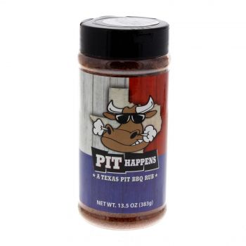 Pit Happens Texas Pit Shaker Jar 13.5oz Southwest Flavour Grilled Pork Chicken
