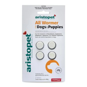 All Wormer Puppies & Dogs Up To 10Kg 4Pk Aristopet